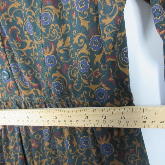 LL Bean Long Sleeve Maxi Dress S Floral Cottagecore Cotton Boho Vtg Grandma 504 - Picture 9 of 13
